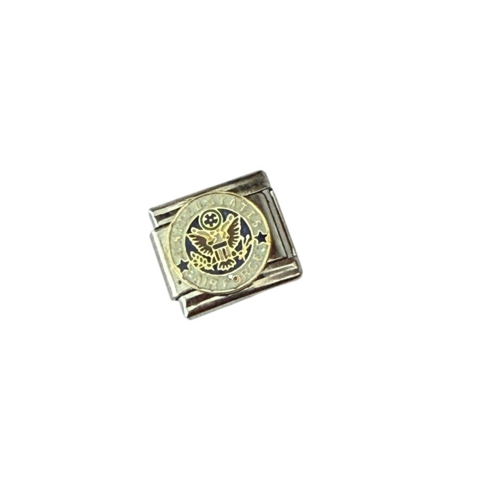 United States Air Force 9mm Silver Stainless Steel Italian Charms NEW Y2K